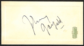 RARE Actor John Garfield (d. 1952 at 39 years old) Signed 3"x 6" Stationary Card (JSA Auction Letter)