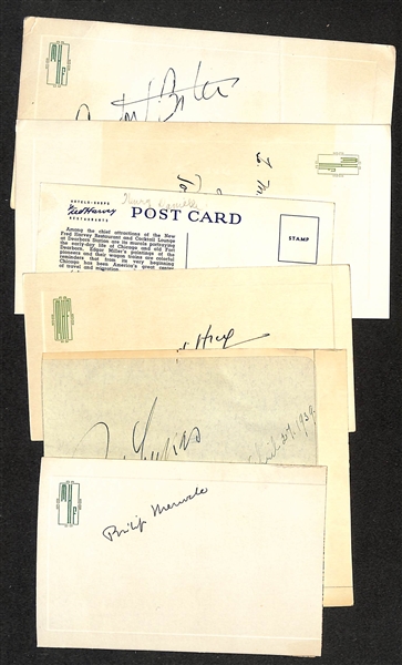 Vintage Actor Autographs w. Philip Merivale (d. 1946), Paul Lukas (d. 1971), Alexander DArcy (1996), Henry Daniell (d. 1963), John Howard (d. 1995), & Preston Foster (d. 1970) - JSA Auction Letter