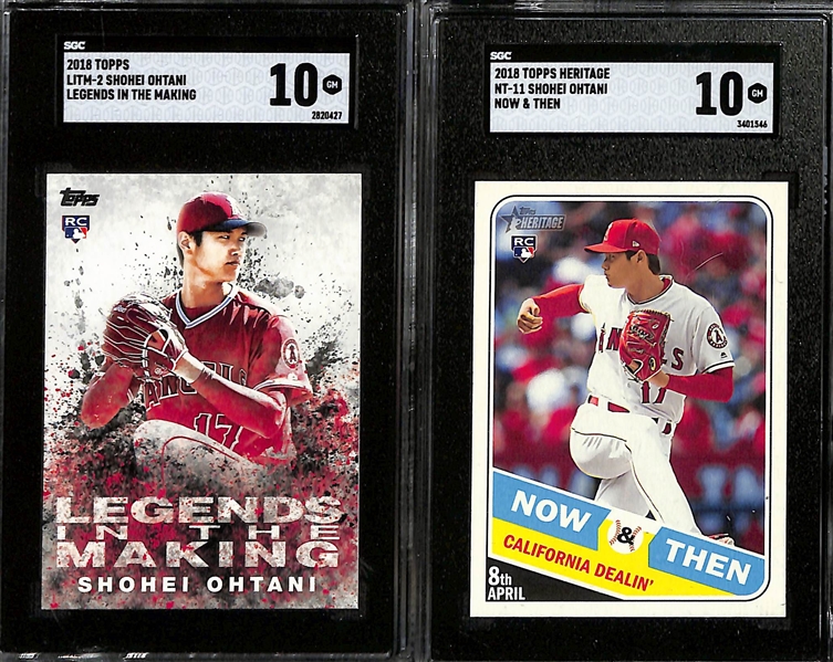 Lot of (9) 2018 Shohei Ohtani Rookie Cards, Including (8) Graded
