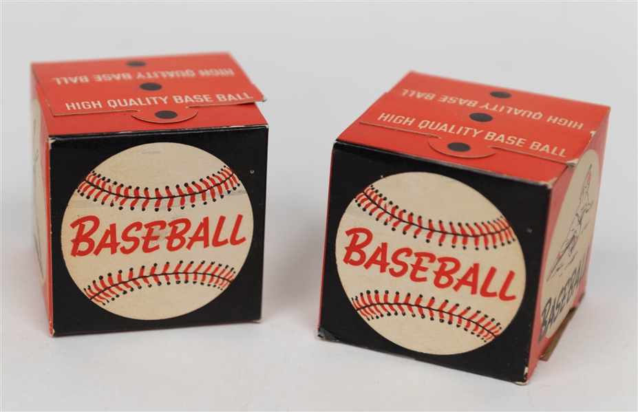 Lot of (2) Rare c. 1973 Official Charles O. Finley Orange Baseballs in Original Boxes