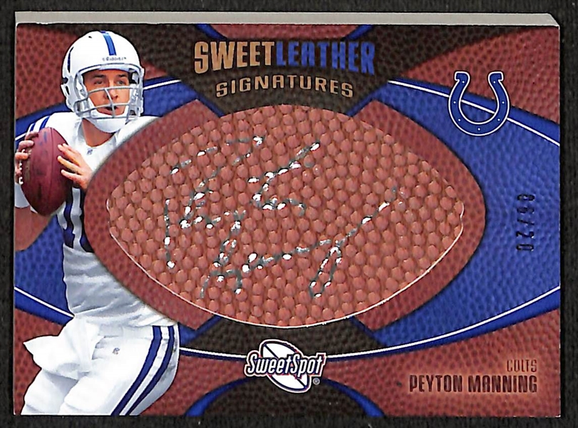 (2) Peyton Manning Autograph Cards - 2010 Topps Supreme Patch Autograph (#/50) & 2006 Sweet Spot Autograph (#/20)