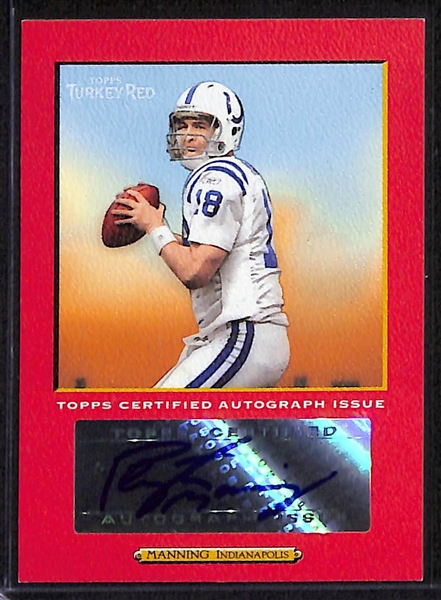 (2) Peyton Manning Autograph Cards - 2005 Topps Turkey Red Autograph (#/50) & 2005 Topps Golden Anniversary  Autograph Card