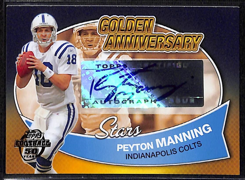 (2) Peyton Manning Autograph Cards - 2005 Topps Turkey Red Autograph (#/50) & 2005 Topps Golden Anniversary  Autograph Card