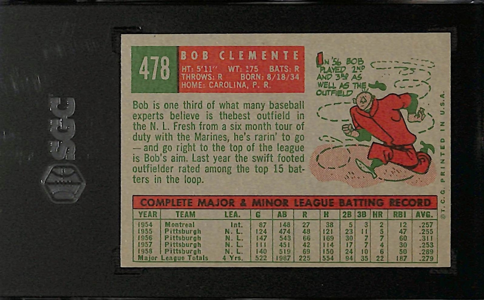 1959 Topps Roberto Clemente #478 Graded SGC 7