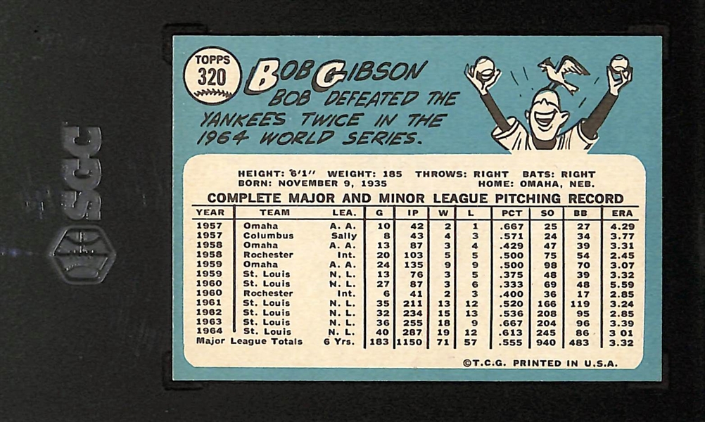 1965 Topps Bob Gibson #320 Graded SGC 7.5