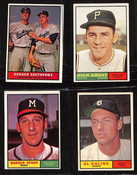 Lot of (8) 1961 Topps Baseball Cards w. Roberto Bob Clemente (SGC 4)