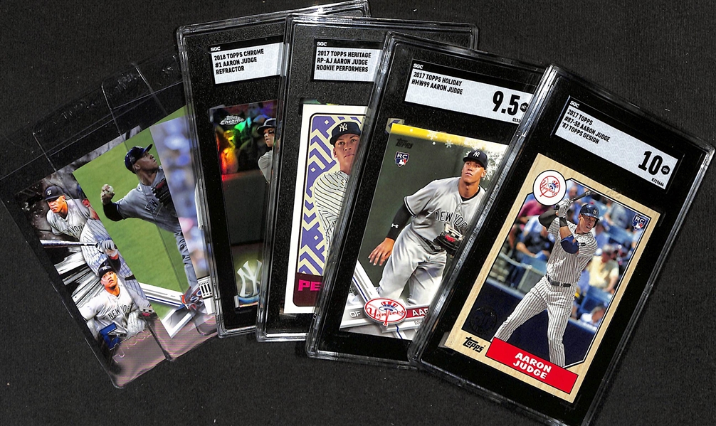 Lot of (7) Topps Aaron Judge Baseball Cards  Including Rookies and Graded Cards