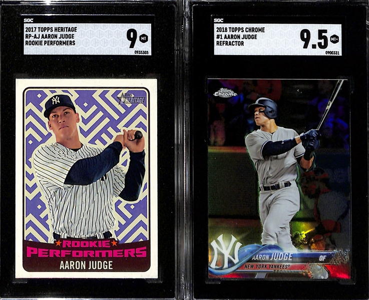 Lot of (7) Topps Aaron Judge Baseball Cards  Including Rookies and Graded Cards