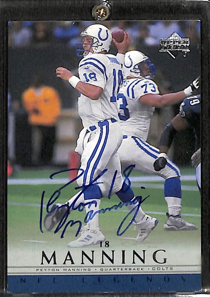 (2) Upper Deck Peyton Manning Autographed Football Cards