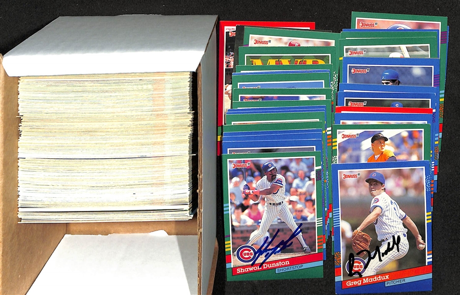 Lot of (185+) Signed 1991 Donruss Baseball Cards inc. Greg Maddux and Curt Schilling (JSA Auction Letter)