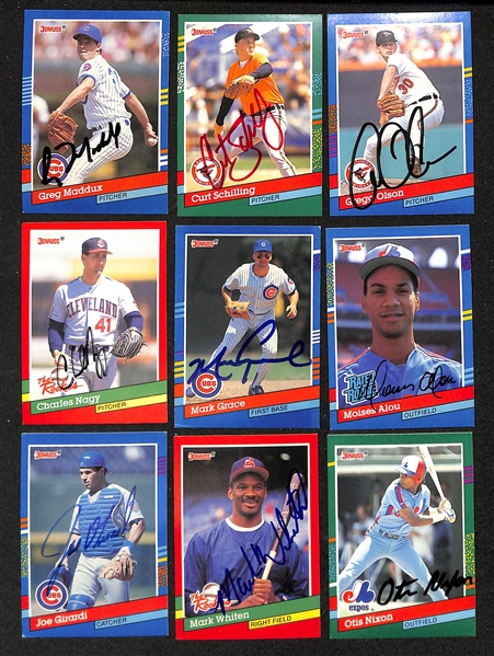 Lot of (185+) Signed 1991 Donruss Baseball Cards inc. Greg Maddux and Curt Schilling (JSA Auction Letter)