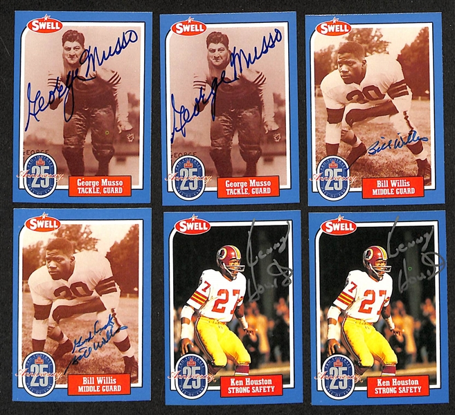 (16) Signed 1988  Swell Football Greats HOF Cards w. (2) Sonny Jurgensen, Frank Gifford, & Otto Graham (JSA Auction Letter)