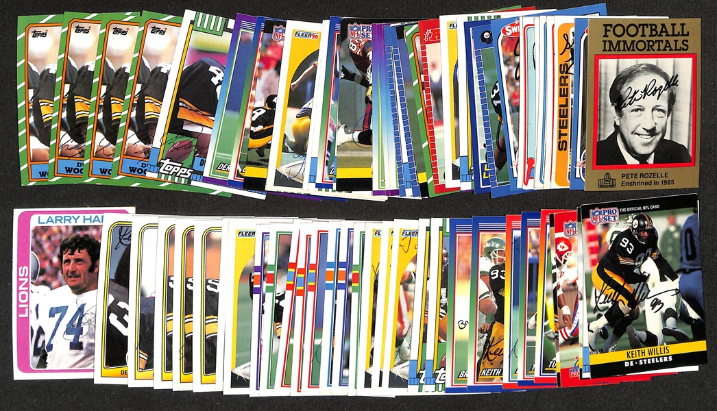 Lot of (60+) Mostly Pittsburgh Steelers Signed Football Cards inc. (4) Steve Furness, (3) Jack Ham, and More (JSA Auction Letter)