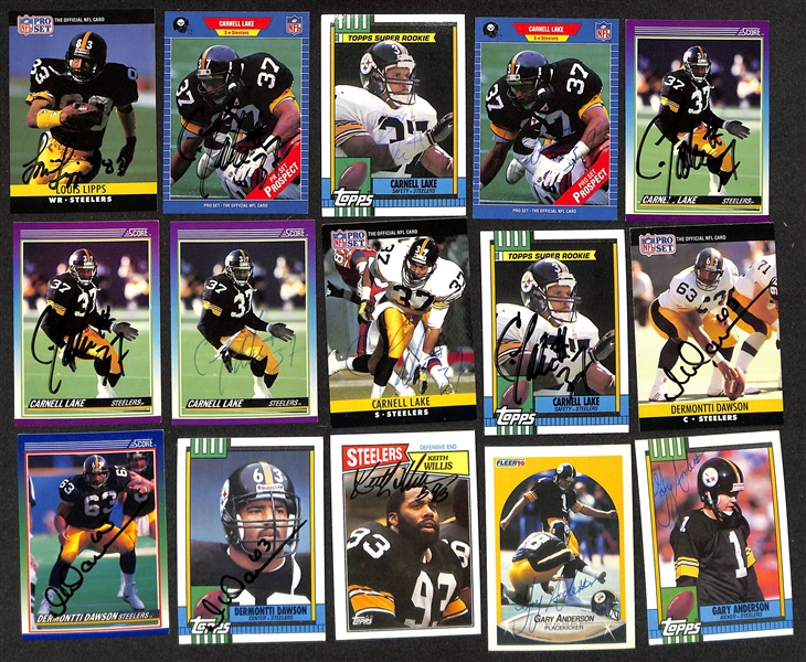 Lot of (60+) Mostly Pittsburgh Steelers Signed Football Cards inc. (4) Steve Furness, (3) Jack Ham, and More (JSA Auction Letter)