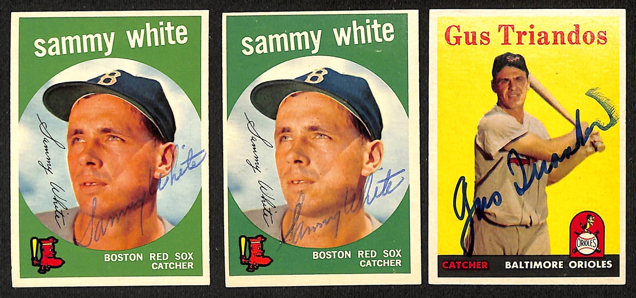 Lot of (40+) Signed Vintage Baseball Cards w. Sammy White, Gus Triandos, Sandy Alomar, Don Wert, Dick Gray, + (JSA Auction Letter)