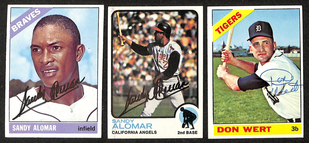 Lot of (40+) Signed Vintage Baseball Cards w. Sammy White, Gus Triandos, Sandy Alomar, Don Wert, Dick Gray, + (JSA Auction Letter)