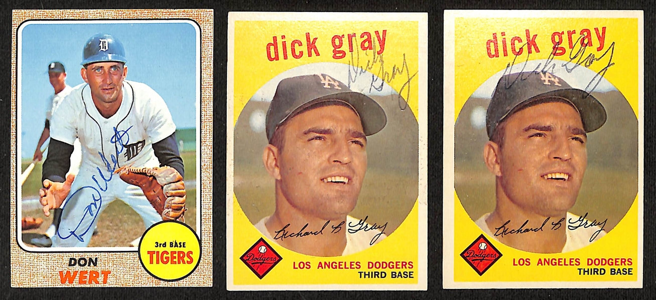 Lot of (40+) Signed Vintage Baseball Cards w. Sammy White, Gus Triandos, Sandy Alomar, Don Wert, Dick Gray, + (JSA Auction Letter)