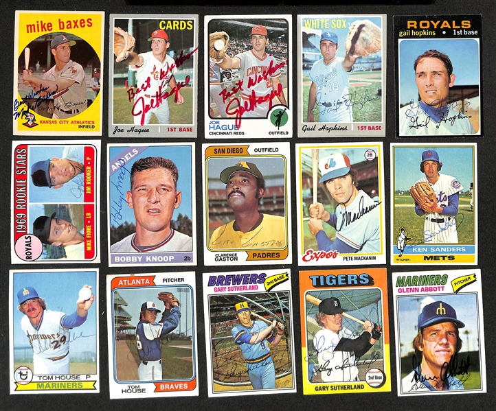 Lot of (40+) Signed Vintage Baseball Cards w. Sammy White, Gus Triandos, Sandy Alomar, Don Wert, Dick Gray, + (JSA Auction Letter)