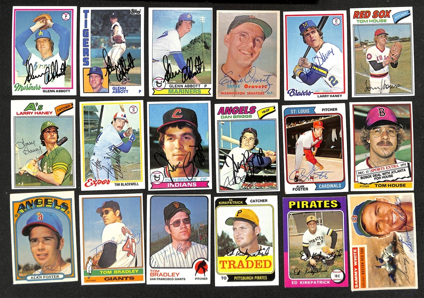 Lot of (40+) Signed Vintage Baseball Cards w. Sammy White, Gus Triandos, Sandy Alomar, Don Wert, Dick Gray, + (JSA Auction Letter)