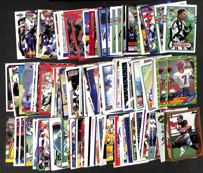 Lot of (175+) Signed Football Cards w. Herschel Walker, (3) Bruce Matthews, (4) John Randle, and More (JSA Auction Letter)
