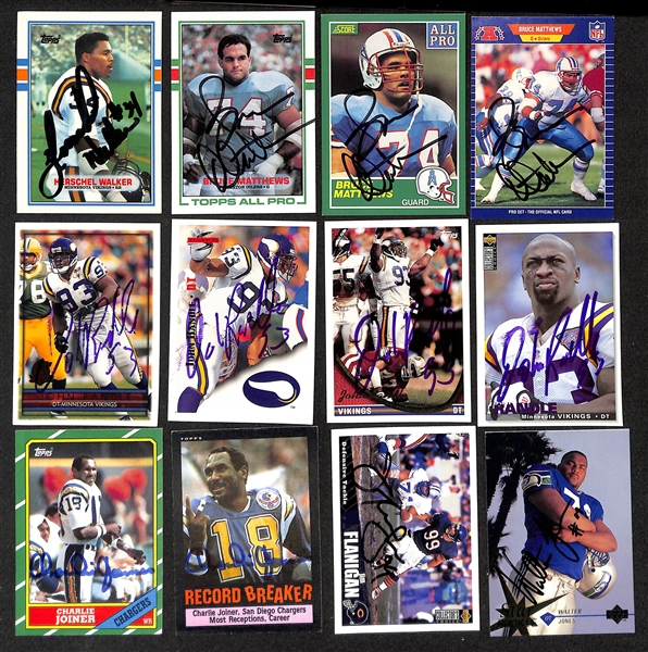 Lot of (175+) Signed Football Cards w. Herschel Walker, (3) Bruce Matthews, (4) John Randle, and More (JSA Auction Letter)