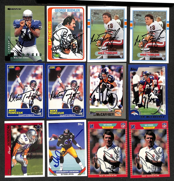 Lot of (175+) Signed Football Cards w. Herschel Walker, (3) Bruce Matthews, (4) John Randle, and More (JSA Auction Letter)