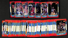 Lot of (78) 1986-87 Fleer Basketball Cards with Darryl Dawkins, Manute Bol, Maurice Cheeks, Moses Malone, +