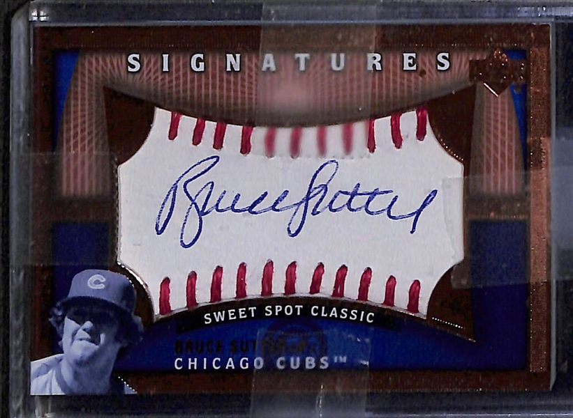 Lot of (3) Upper Deck Sweet Spot Classic Signatures Bruce Sutter Autograph Cards - Includes (1) From 2005 and (2) From 2007 (Both #/15)