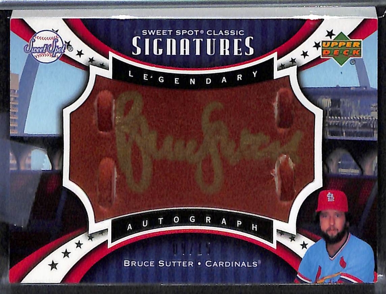 Lot of (3) Upper Deck Sweet Spot Classic Signatures Bruce Sutter Autograph Cards - Includes (1) From 2005 and (2) From 2007 (Both #/15)