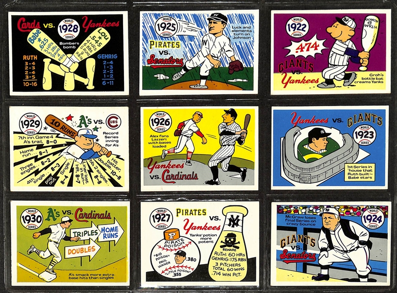 1970 Fleer Laughlin World Series Card Complete Set of 66 Cards w. Babe Ruth