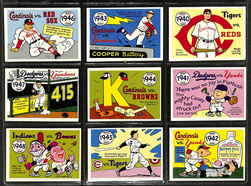 1970 Fleer Laughlin World Series Card Complete Set of 66 Cards w. Babe Ruth