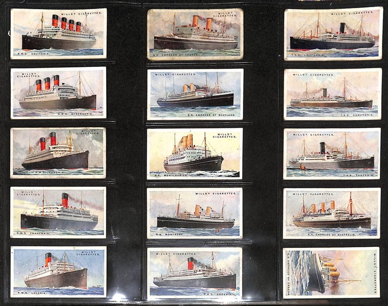 Lot of (6) 1924-1938 Cigarette Cards Non-Sport Sets - Ships & Boats