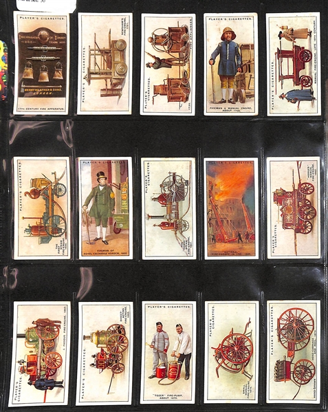 Lot of (6) 1909-1930 Cigarette Cards Non-Sport Sets - Fire Fighting & Early Technology
