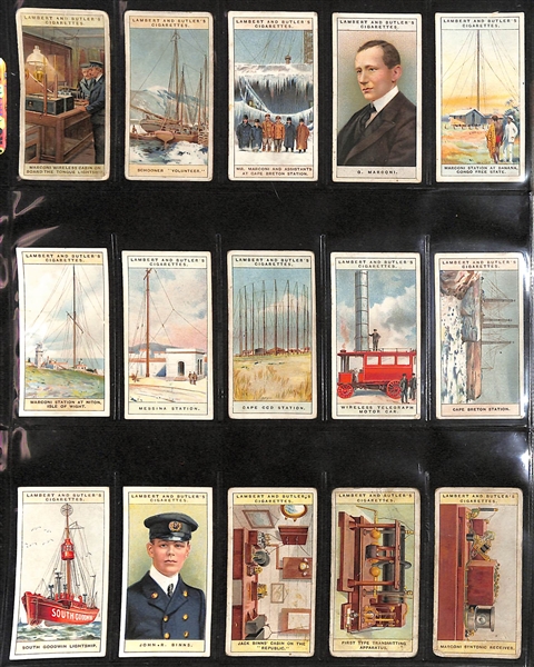 Lot of (6) 1909-1930 Cigarette Cards Non-Sport Sets - Fire Fighting & Early Technology