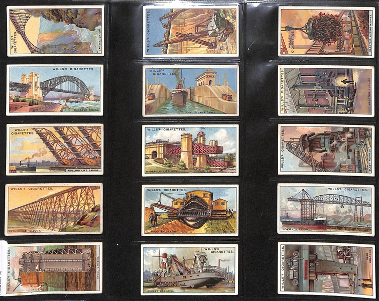 Lot of (5) 1908-1927 Cigarette Cards Non-Sport Sets - Landmarks, Engineering, Mining, & Transportation