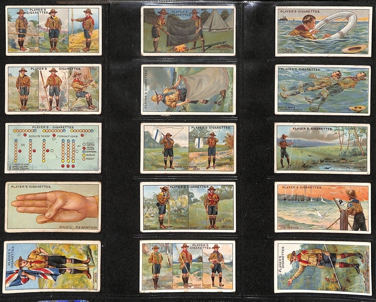 Lot of (5) 1913-1938 Cigarette Cards Non-Sport Sets - Boy Scouts, Tools, First Aid, Safety, Air Raid Precautions