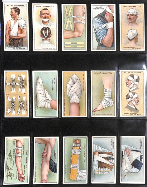 Lot of (5) 1913-1938 Cigarette Cards Non-Sport Sets - Boy Scouts, Tools, First Aid, Safety, Air Raid Precautions