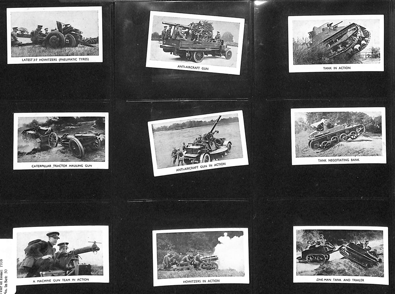 Lot of (6) 1910-1938 Cigarette Cards Non-Sport Sets - Military Themed