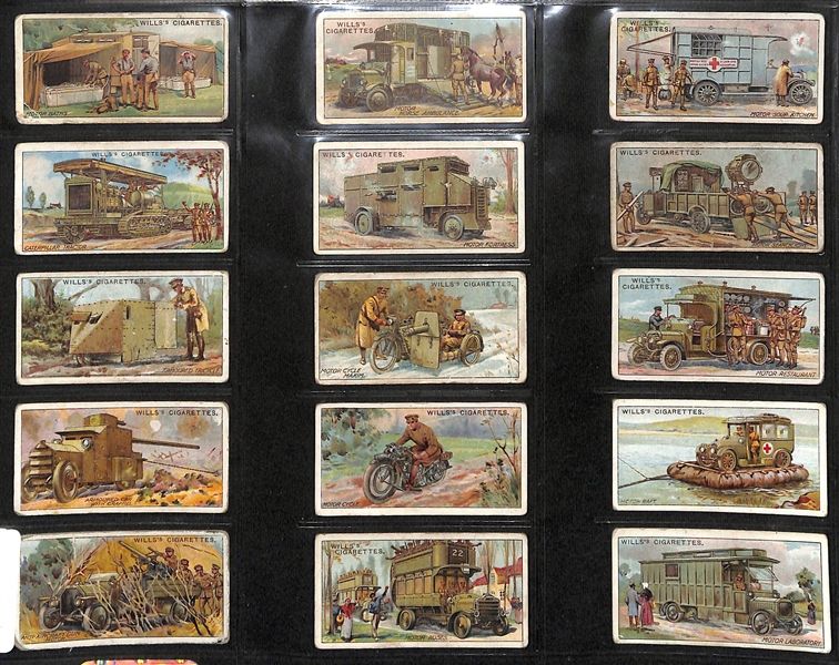 Lot of (6) 1910-1938 Cigarette Cards Non-Sport Sets - Military Themed