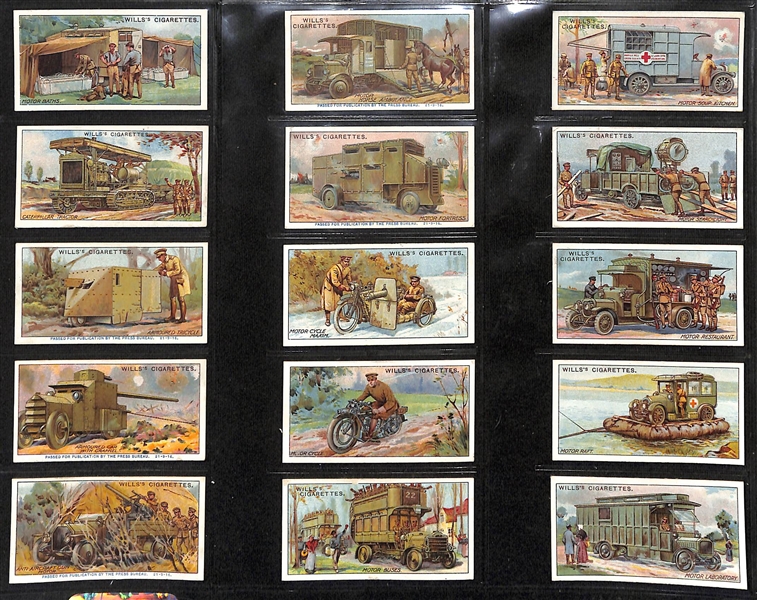 Lot of (6) 1910-1938 Cigarette Cards Non-Sport Sets - Military Themed