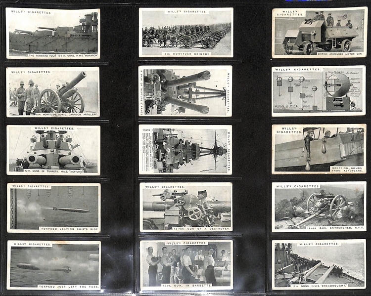 Lot of (6) 1910-1938 Cigarette Cards Non-Sport Sets - Military Themed