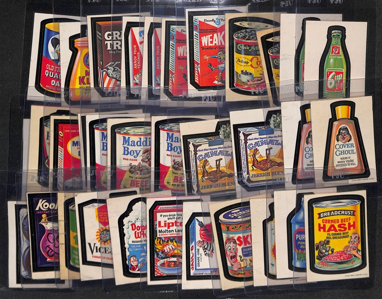 Lot of (33) 1973 Topps Wacky Packs First Series Stickers w. (2) 6-Ups