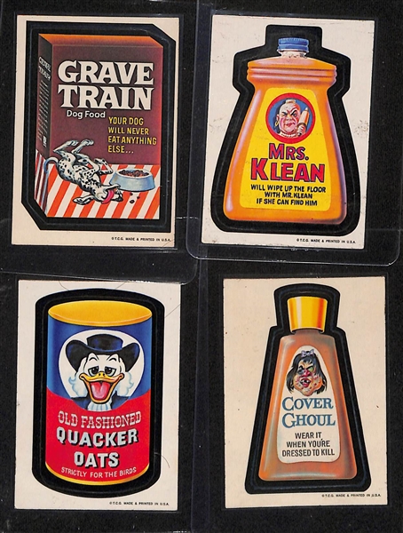 Lot of (33) 1973 Topps Wacky Packs First Series Stickers w. (2) 6-Ups