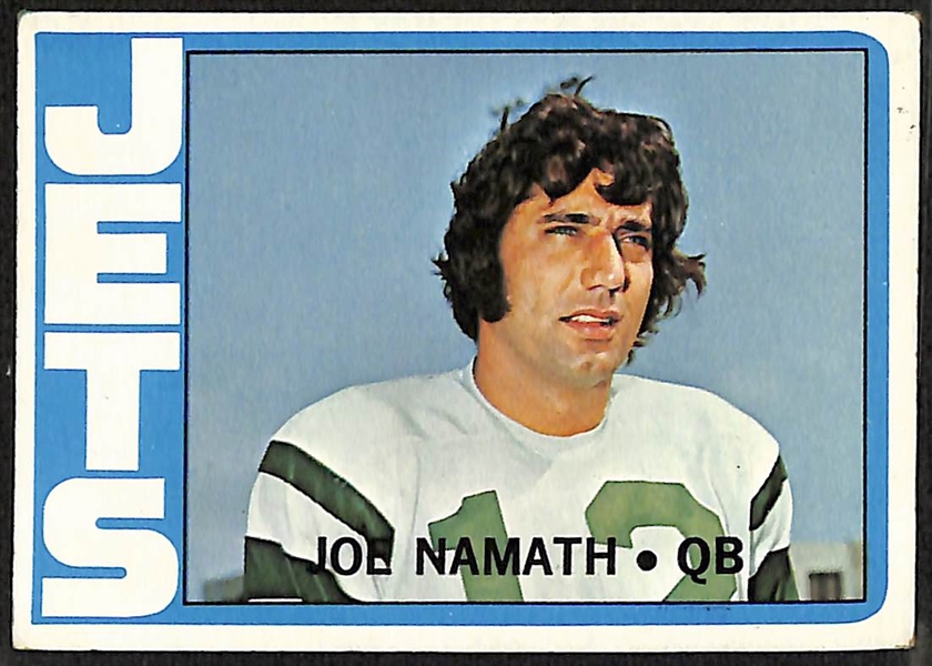 Lot of (60) 1965-1987 Football Cards w. 1972 Topps Joe Namath & 1979 Topps Earl Campbell RC