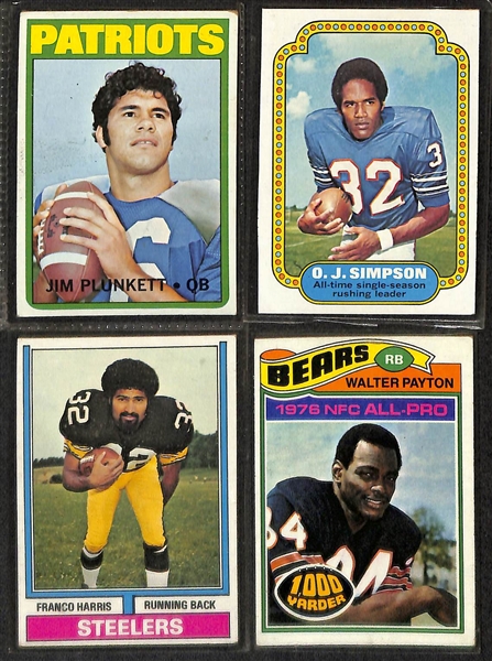 Lot of (60) 1965-1987 Football Cards w. 1972 Topps Joe Namath & 1979 Topps Earl Campbell RC