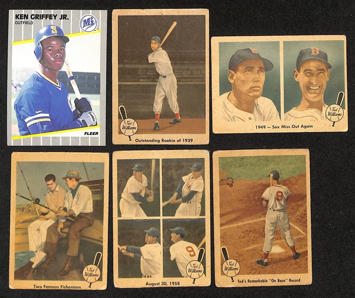 Lot of (22) 1959-2018 Baseball Cards w. (2) 1989 Fleer Ken Griffey Jr Rookie Card