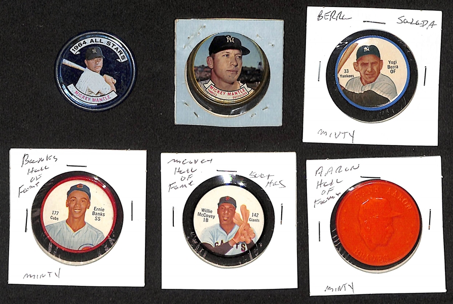 Lot of (6) 1959-1964 Armour/Salada/Topps Coins Including 1964 Topps Mickey Mantle