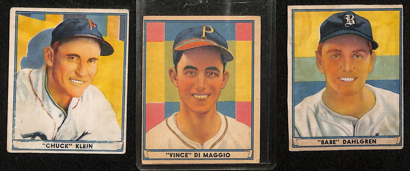 Lot of (18) 1941 Play Ball Baseball Cards w. Chuck Klein & Vince DiMaggio