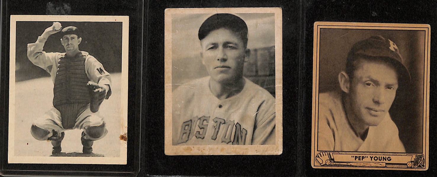 Lot of (6) 1933-1940 Baseball Cards w. 1941 Play Ball Rick Ferrell & (3) 1960s Post Cereal w. 1962 Post Mickey Mantle PSA Authentic
