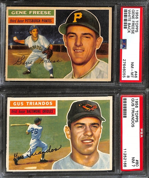 Lot of (6) 1956 Topps PSA Graded Cards w. Gene Freese PSA 8